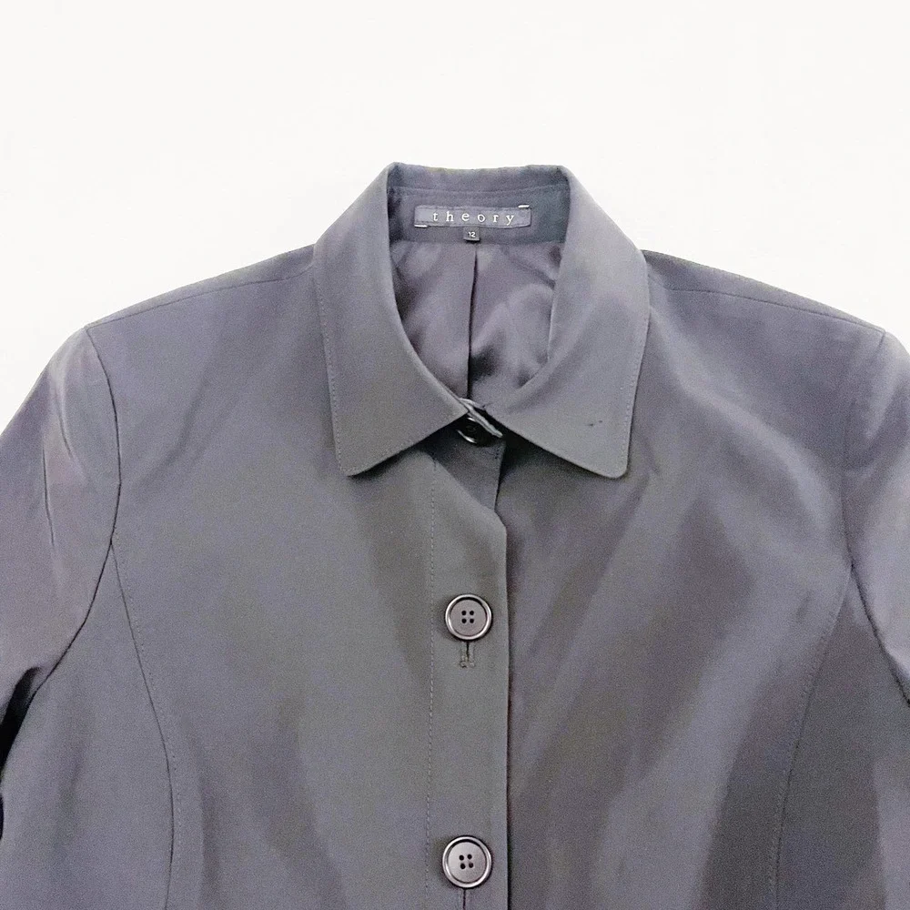 Theory Black Button Down Blazer Jacket with Collar SZ12